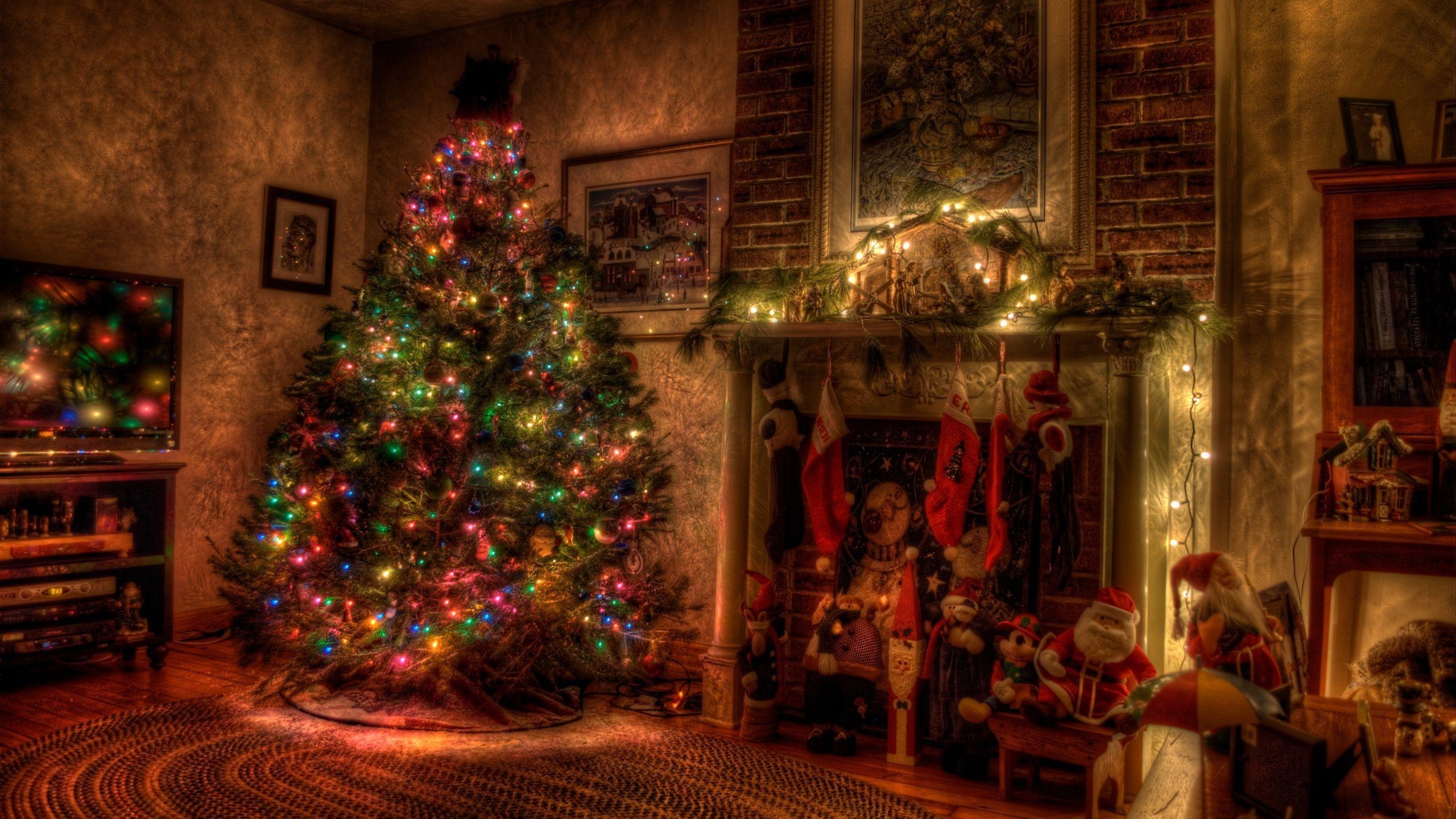 christmas, Fireplace, Fire, Holiday, Festive, Decorations, Dw Wallpaper