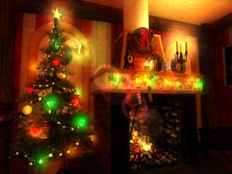 christmas, Fireplace, Fire, Holiday, Festive, Decorations, Rs HD Wallpaper Desktop Background