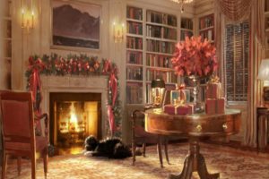 christmas, Fireplace, Fire, Holiday, Festive, Decorations, Art, Painting