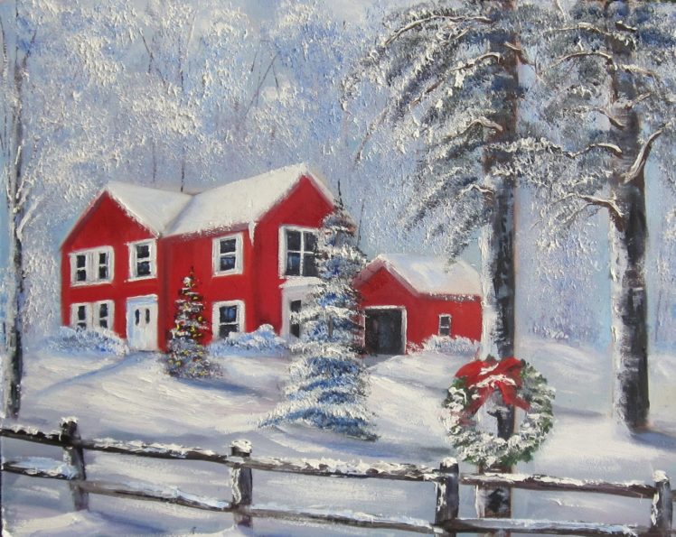 painting, Art, Winter, Snow HD Wallpaper Desktop Background