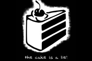 valve, Corporation, Portal, The, Cake, Is, A, Lie, Black, Background