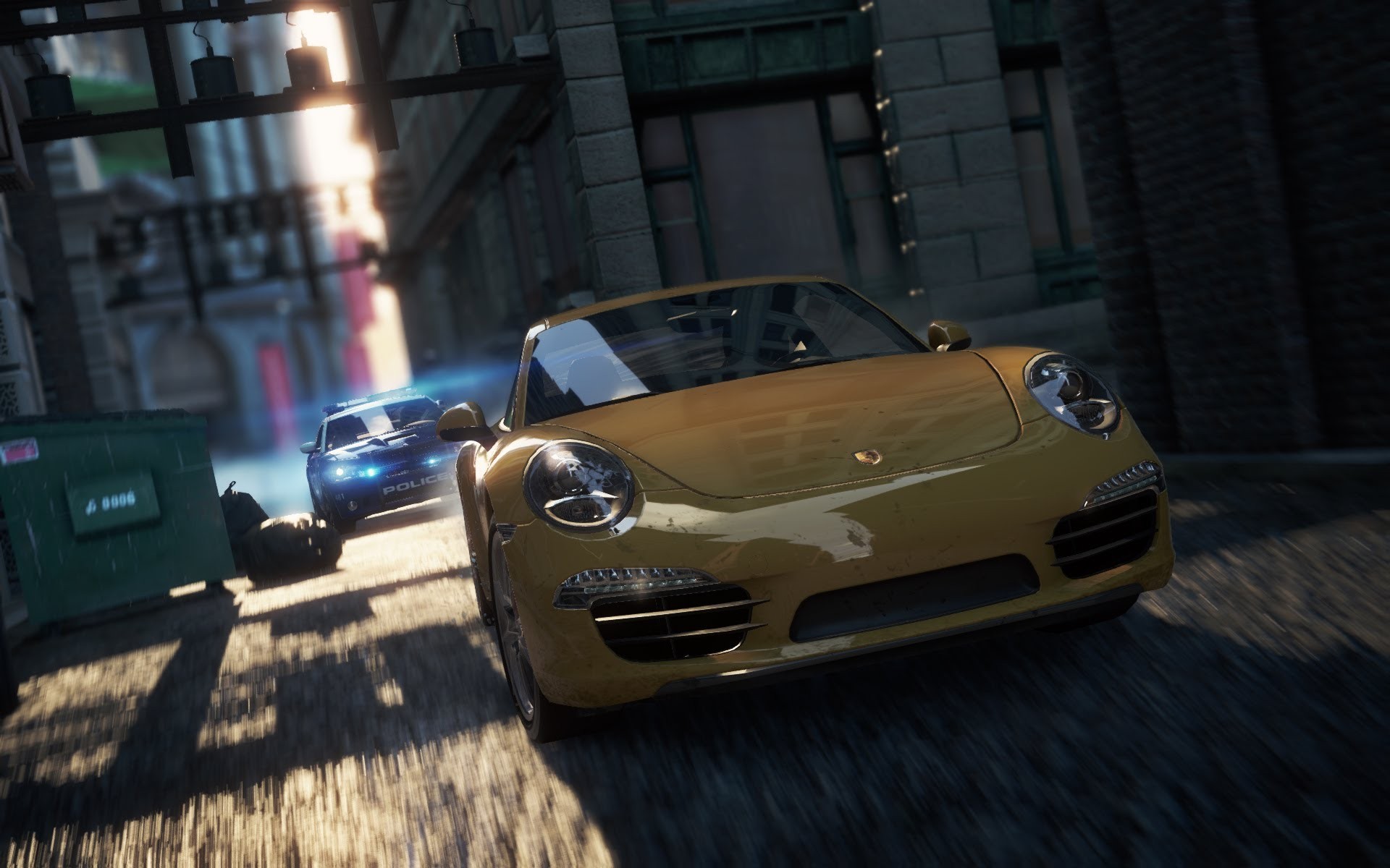 video, Games, Police, Cars, Need, For, Speed, Most, Wanted, Yellow, Cars, Porsche, 911, Carrera, S, Criterion, Dumpster Wallpaper
