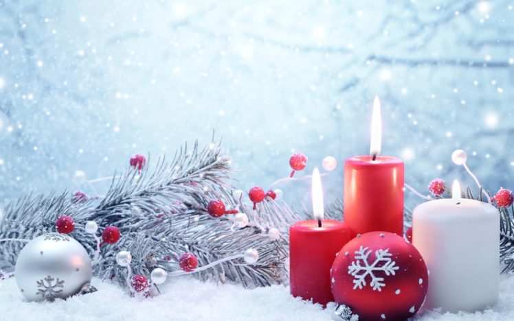 balls, Branches, Candles, Christmas, Tree, Balls, Spruce HD Wallpaper Desktop Background