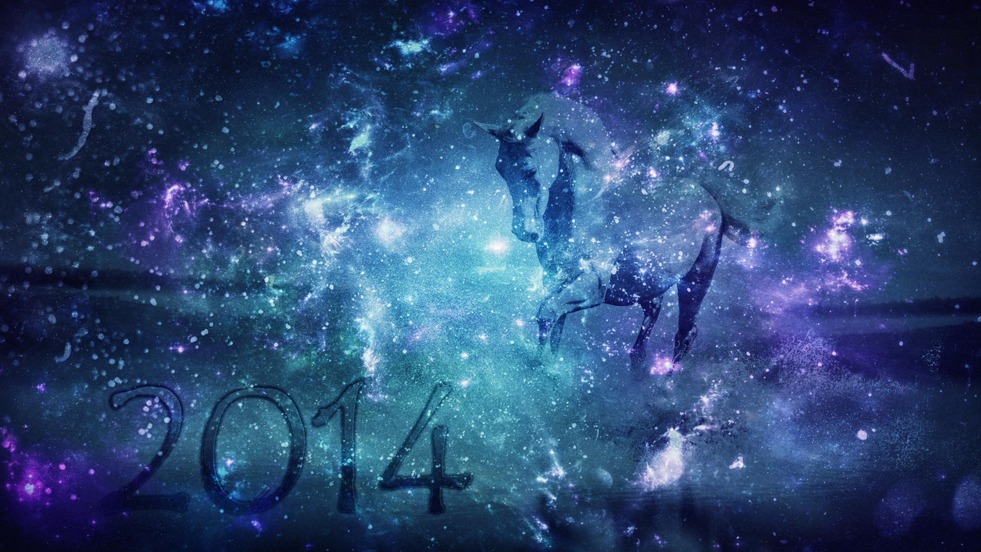 new, Year, Holiday, Background, Horse, 2014 Wallpaper