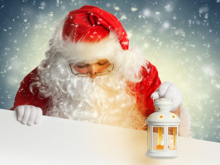 santa, Claus, Lantern HD Wallpaper Desktop Background