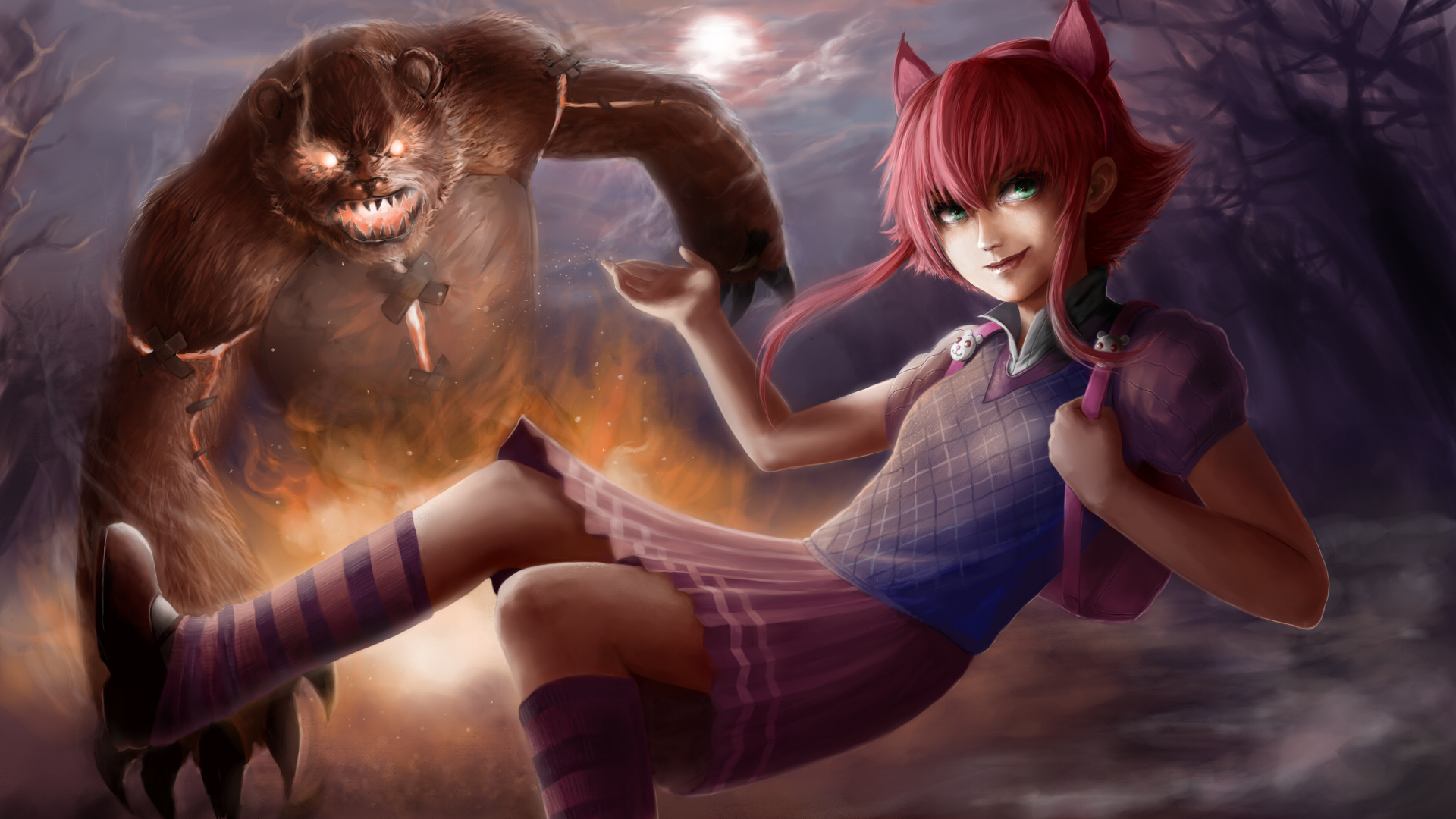 league, Of, Legends, Warriors, Annie, Little, Girls, Redhead, Girl, Games, Fantasy Wallpaper