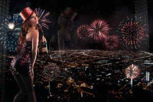 tancy, Marie, New, Year, Fireworks, Night, City
