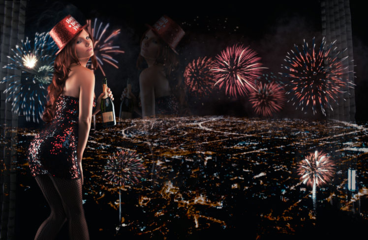 tancy, Marie, New, Year, Fireworks, Night, City HD Wallpaper Desktop Background