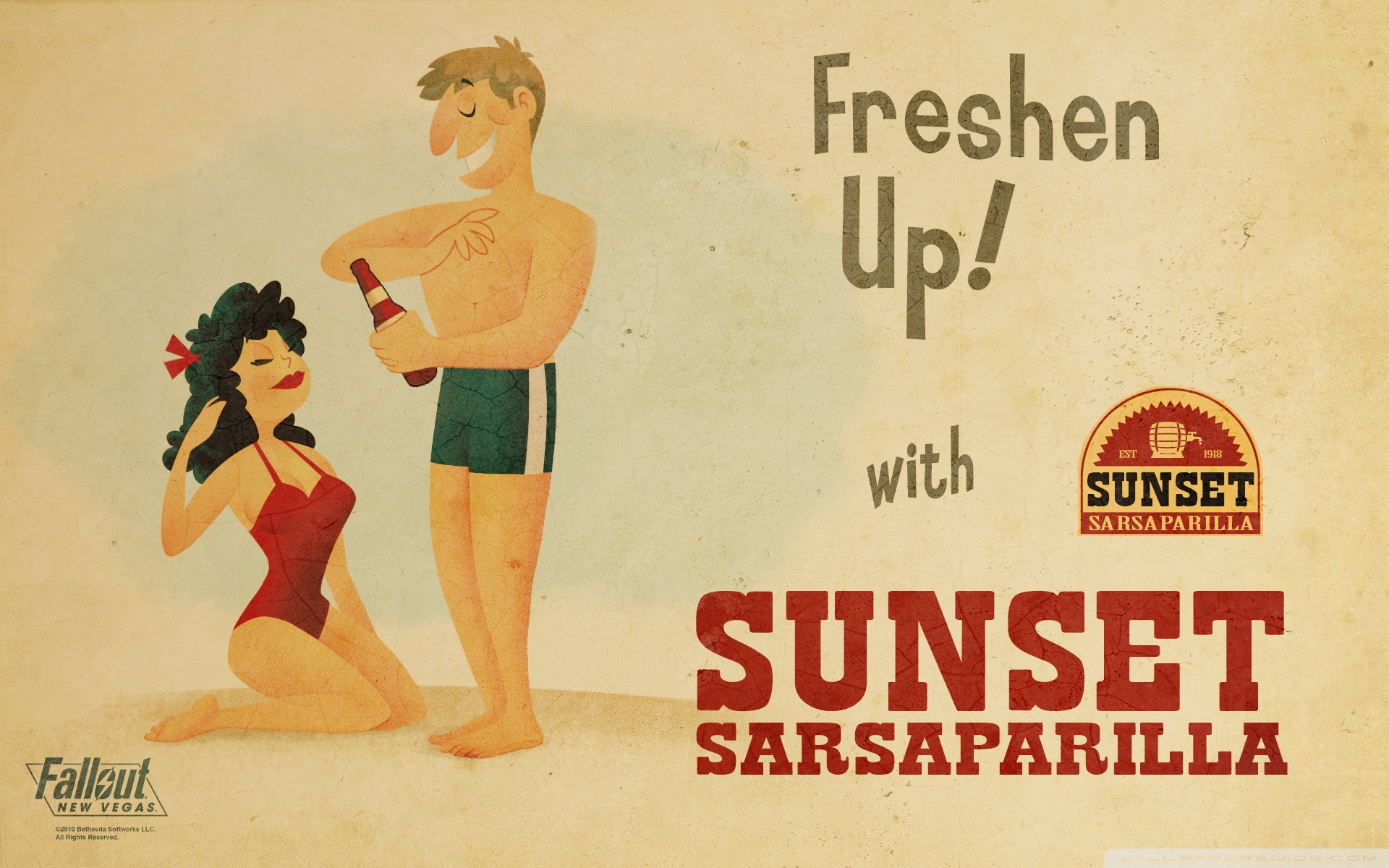 sunset, Sarsaparilla, Fallout, New, Vegas Wallpaper