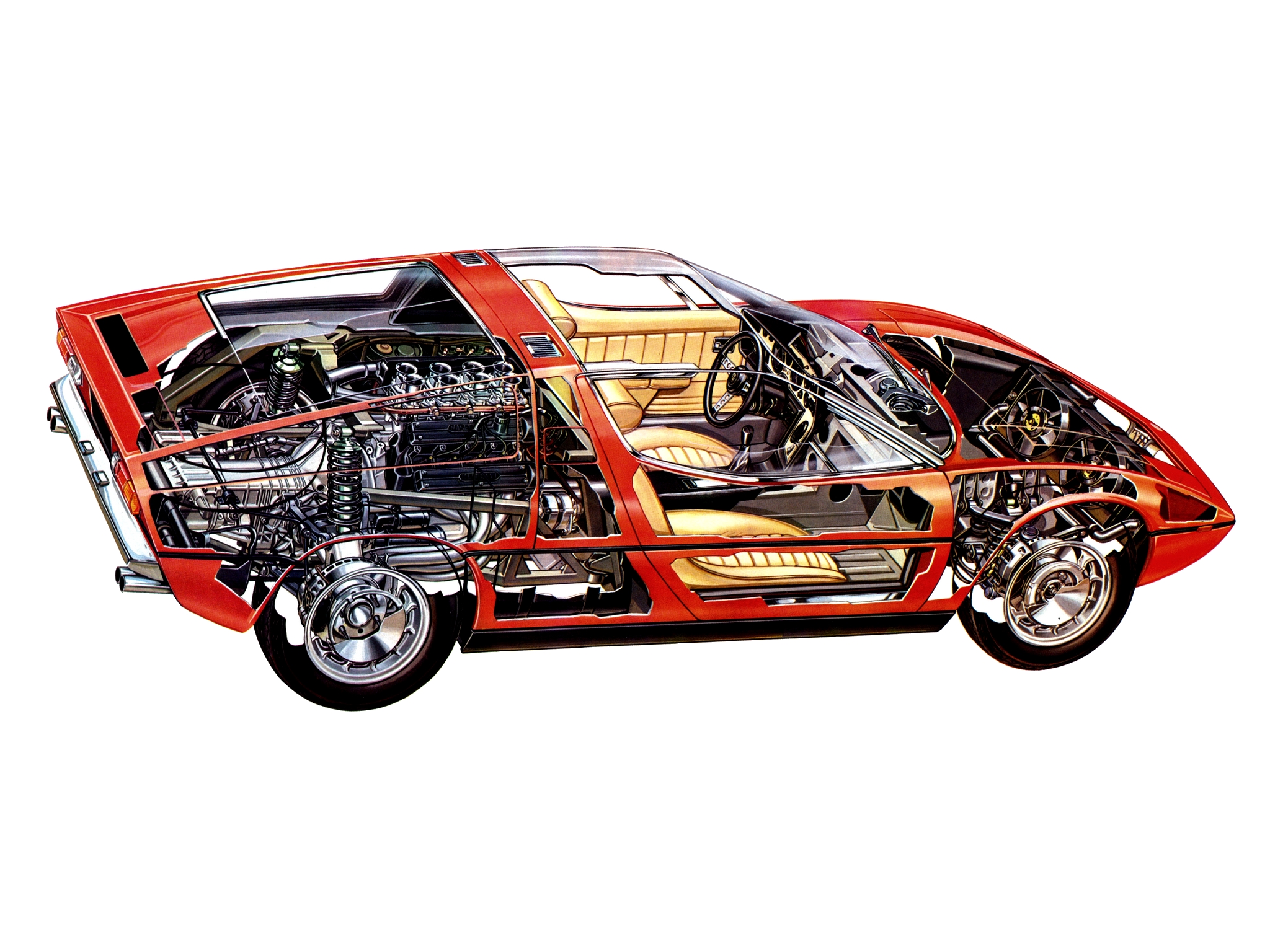 1971 78, Maserati, Bora,  am117 , Supercar, Classic, Interior, Engine Wallpaper