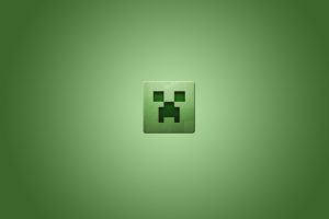 video, Games, Minimalistic, Creeper, Minecraft, Simplistic, Simple, Background, Green, Background