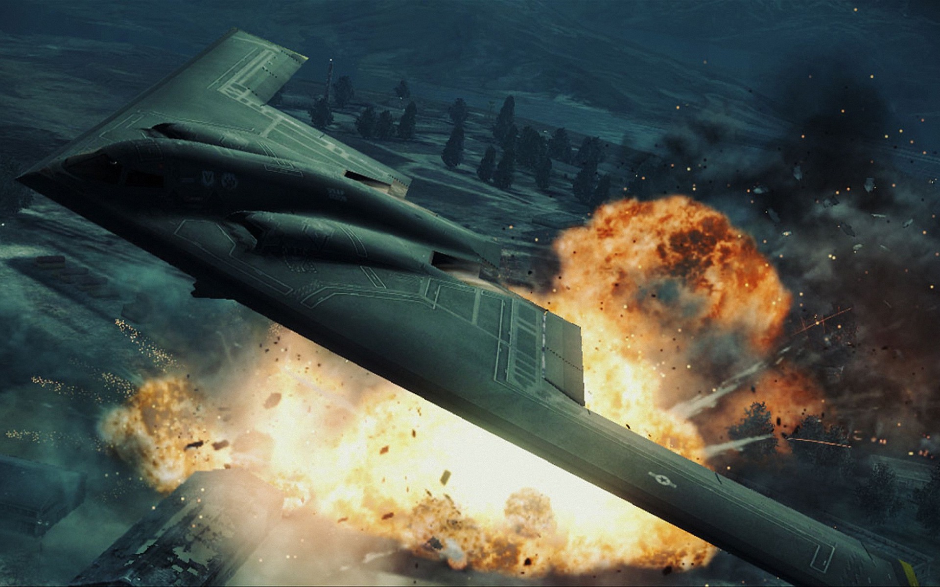 ace, Combat, Game, Jet, Airplane, Aircraft, Fighter, Plane, Military, Battle, Explosion, Fire, City Wallpaper