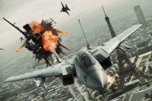 ace, Combat, Game, Jet, Airplane, Aircraft, Fighter, Plane, Military, Battle, Explosion, Fire, Paris, City, France, Eiffel, Tower