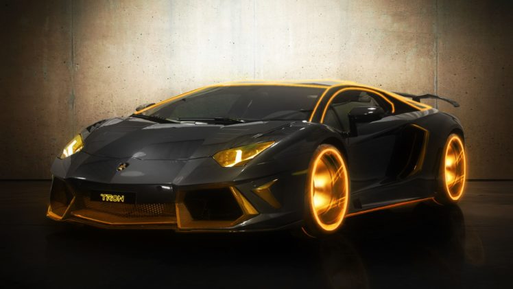 cars, Orange, Tron, Digitalized, Supercars, Lamborghini, Aventador, Colors, Modified HD Wallpaper Desktop Background