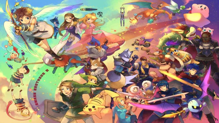 nintendo, Kirby, Video, Games, Pikachu, Groups, Super, Smash, Bros, Super, Smash, Brothers HD Wallpaper Desktop Background