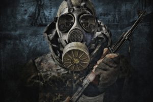 stalker, Gas masks, Masks, Mask, Dark, Warriors, Soldiers, Weapons, Guns, Rifles, Video games