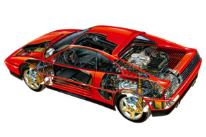 1989 93, Ferrari, 348, T b, Supercar, 1989, 1993, Interior, Engine