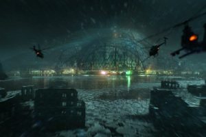 water, Video, Games, Helicopters, Crysis, Fantasy, Art, Artwork, Dome, Crysis
