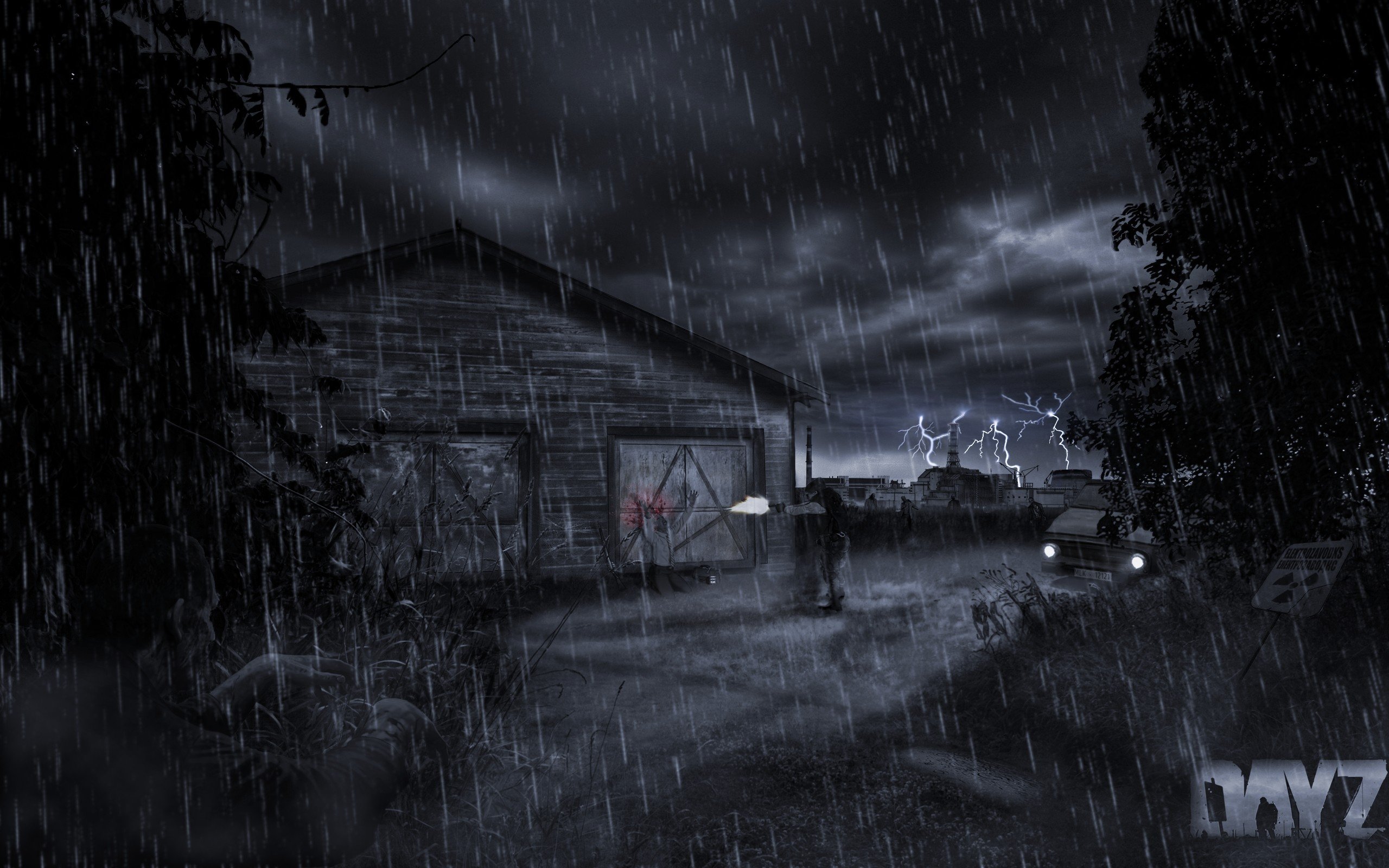 horror, Video, Games, Rain, Zombies, Execution, Lonely, Silent, Photo, Manipulation, Shot, Dayz, Game Wallpaper