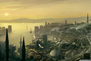 cityscapes, Artwork, Istanbul, Assassins, Creed, Revelations