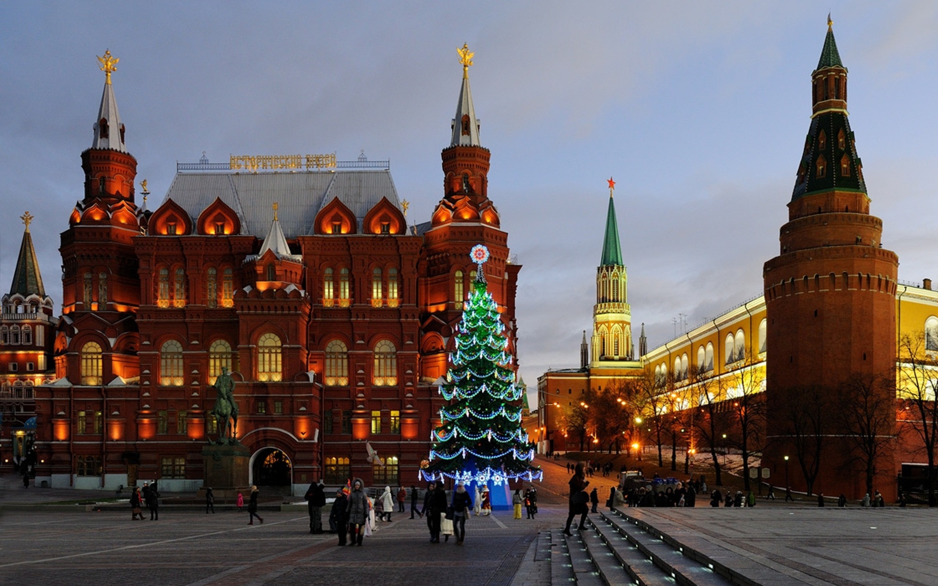 holidays, Christmas, Architecturembuildings, Moscow Wallpaper