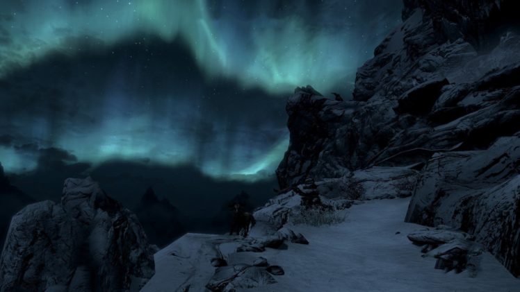 mountains, Snow, Skyscapes, The, Elder, Scrolls, V , Skyrim HD Wallpaper Desktop Background