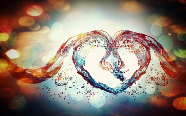 abstract, Water, Heart, Sparkle, Bubbles, Waves, Liquidvalentines, Holidays, Love, Romance HD Wallpaper Desktop Background