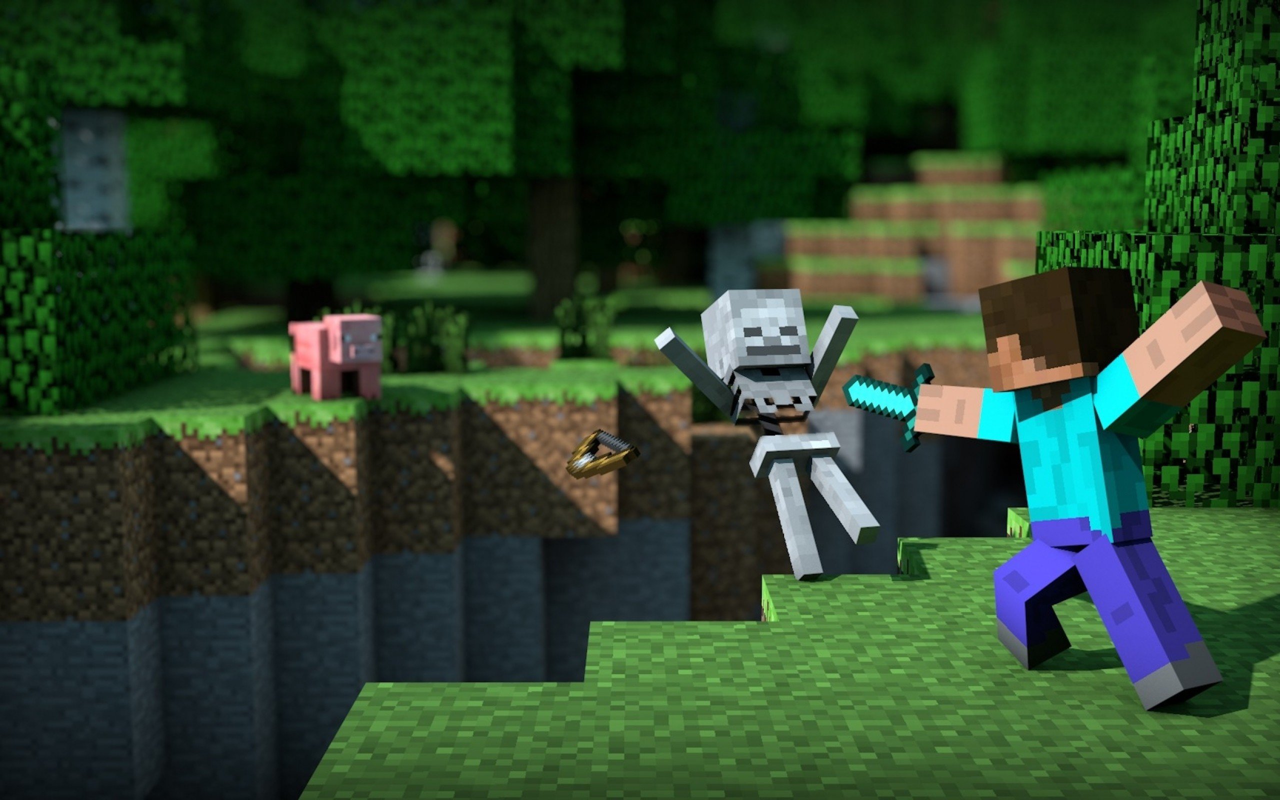 video, Games, Skeletons, Minecraft, Pigs, Mexican Wallpaper