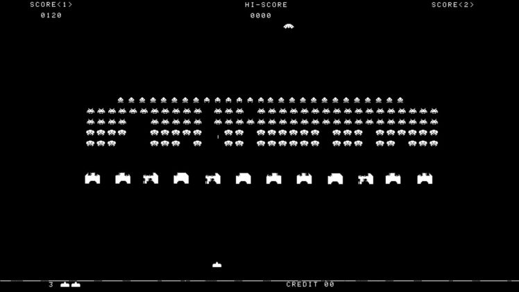 black, And, White, Space, Invaders, Retro, Games HD Wallpaper Desktop Background
