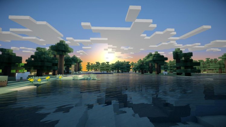 sunrise, Minecraft HD Wallpaper Desktop Background