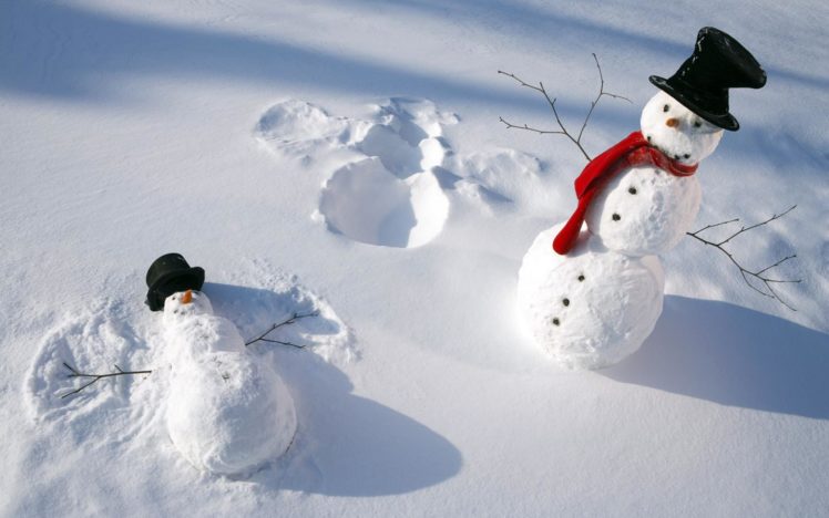 holidays, Christmas, Winter, Snowman, Snow, Angels, Seasonal HD Wallpaper Desktop Background