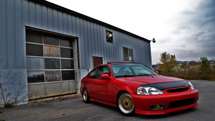 autumn, Red, Honda, Cars, Gold, Civic, Jdm, Japanese, Domestic, Market, Authentic, Auto HD Wallpaper Desktop Background