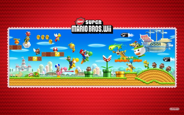 nintendo, Super, Mario, Nintendo, Wii, Super, Mario, Bros, , New, Super, Mario, Bros, Wii HD Wallpaper Desktop Background