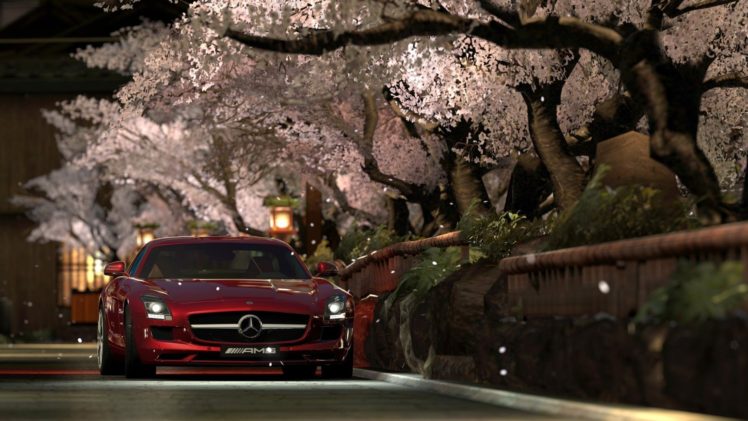 video, Games, Trees, Cars, Gran, Turismo, 5, Mercedes benz, Sls, Amg, Mercedes benz HD Wallpaper Desktop Background