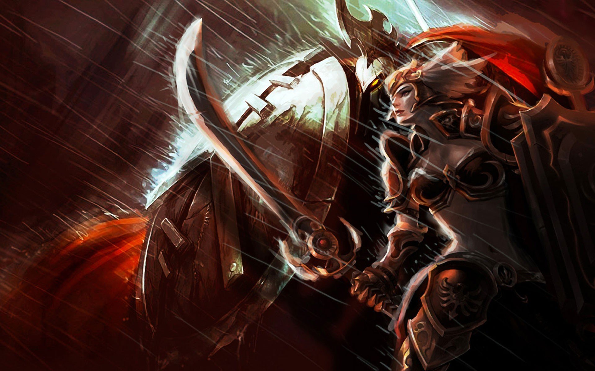 video, Games, League, Of, Legends, Valkyrie, Blade, Armor, Pantheon, Leona, S, H, I, E, L, D, , Leona, The, Radiant, Dawn Wallpaper