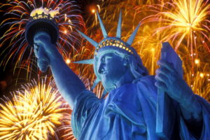statue, Of, Liberty, July, Fireworks