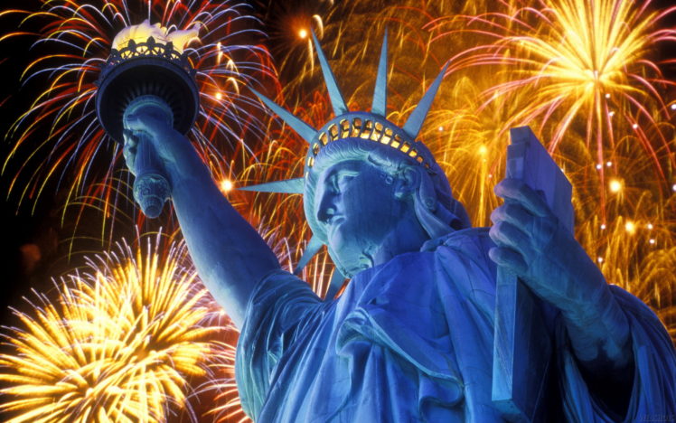 statue, Of, Liberty, July, Fireworks HD Wallpaper Desktop Background