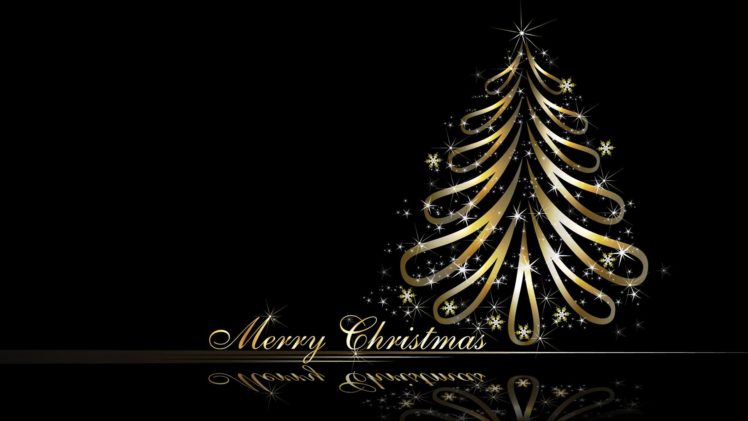 golden, Illustrations, Christmas, Christmas, Trees, Reflections, Vector, Art HD Wallpaper Desktop Background