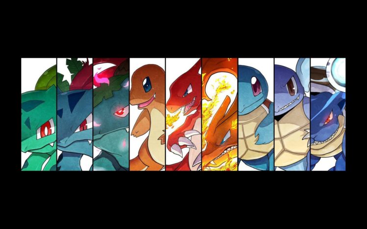 pokemon, Video, Games, Bulbasaur, Ivysaur, Wartortle, Charmeleon, Squirtle, Blastoise, Evolution, Anime, Charizard, Charmander, Venasaur HD Wallpaper Desktop Background