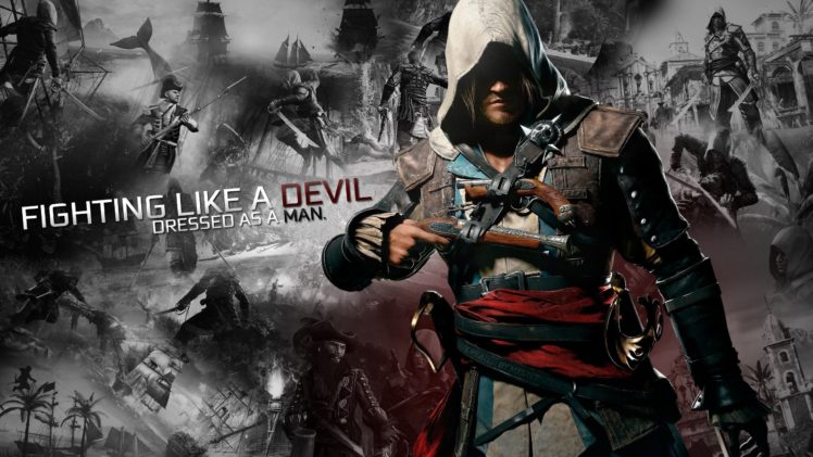 assassins, Creed, Black, Flag, Assassins, Creed, 4 , Black, Flag HD Wallpaper Desktop Background