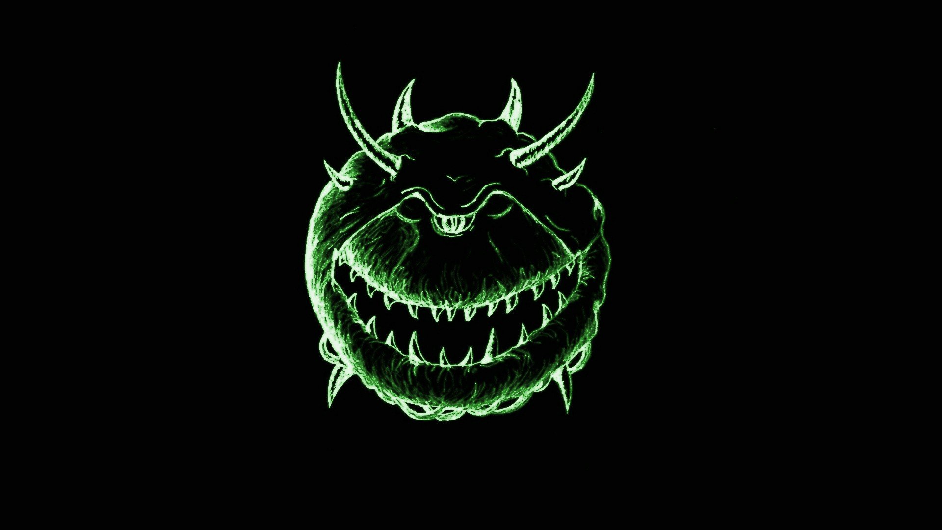 green, Abstract, Video, Games, Demons, Horns, Doom, Smiling, Retro, Games, Cacodemon Wallpaper