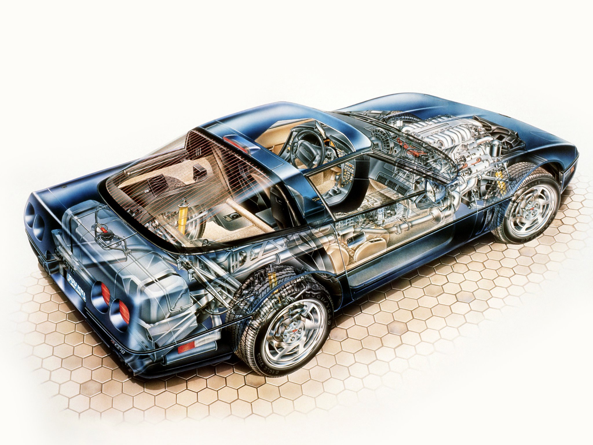 1990, Chevrolet, Corvette, Zr1, Coupe,  c 4 , Supercar, Muscle, Interior, Engine Wallpaper