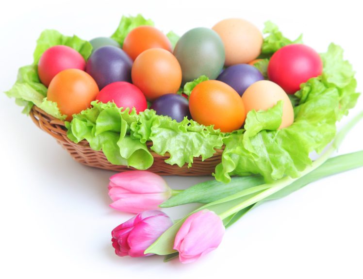 holidays, Easter, Tulips, Eggs, Flowers HD Wallpaper Desktop Background