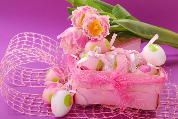 eggs, Easter, Flowers HD Wallpaper Desktop Background