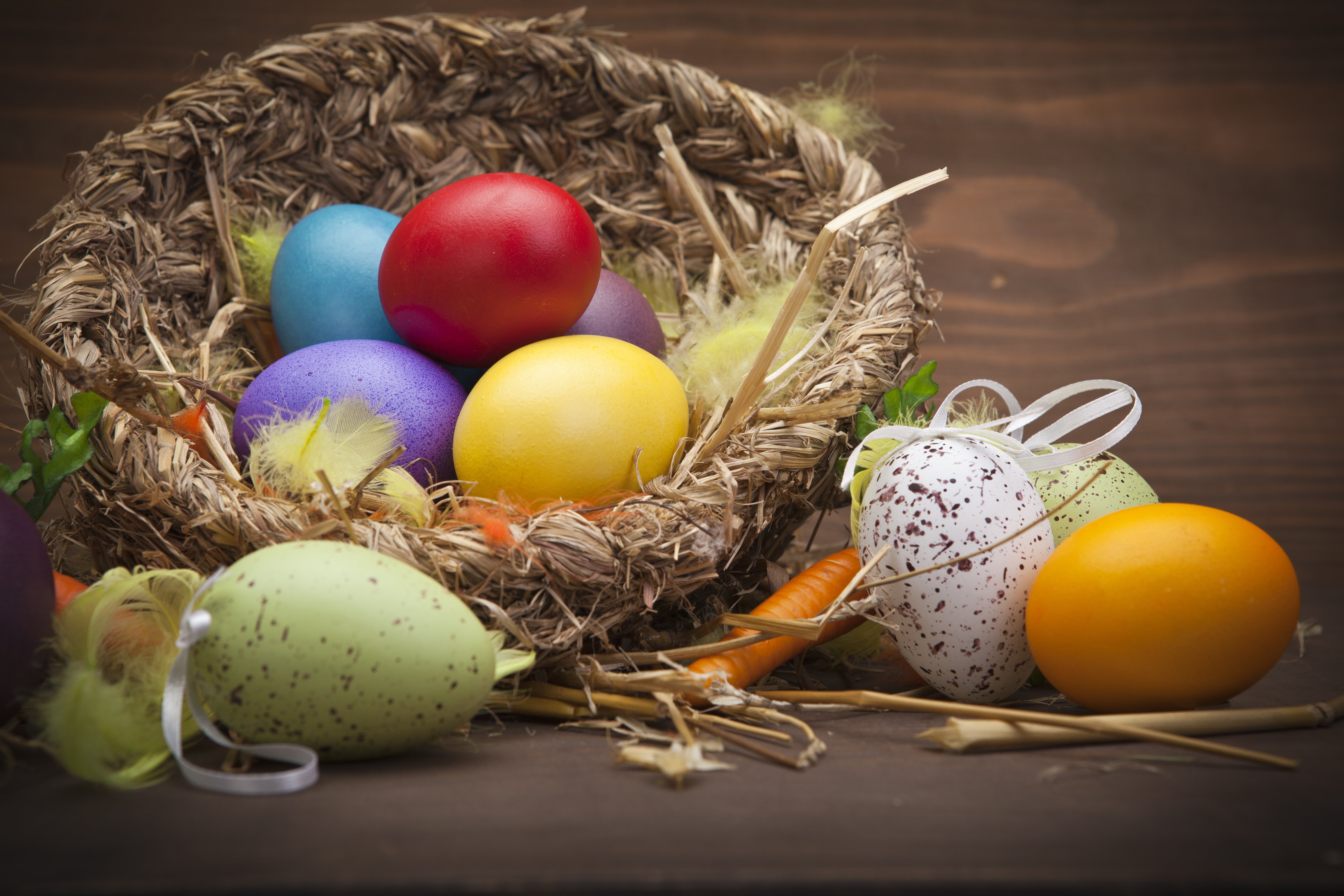 eggs, Easter, Nest, Holiday Wallpaper
