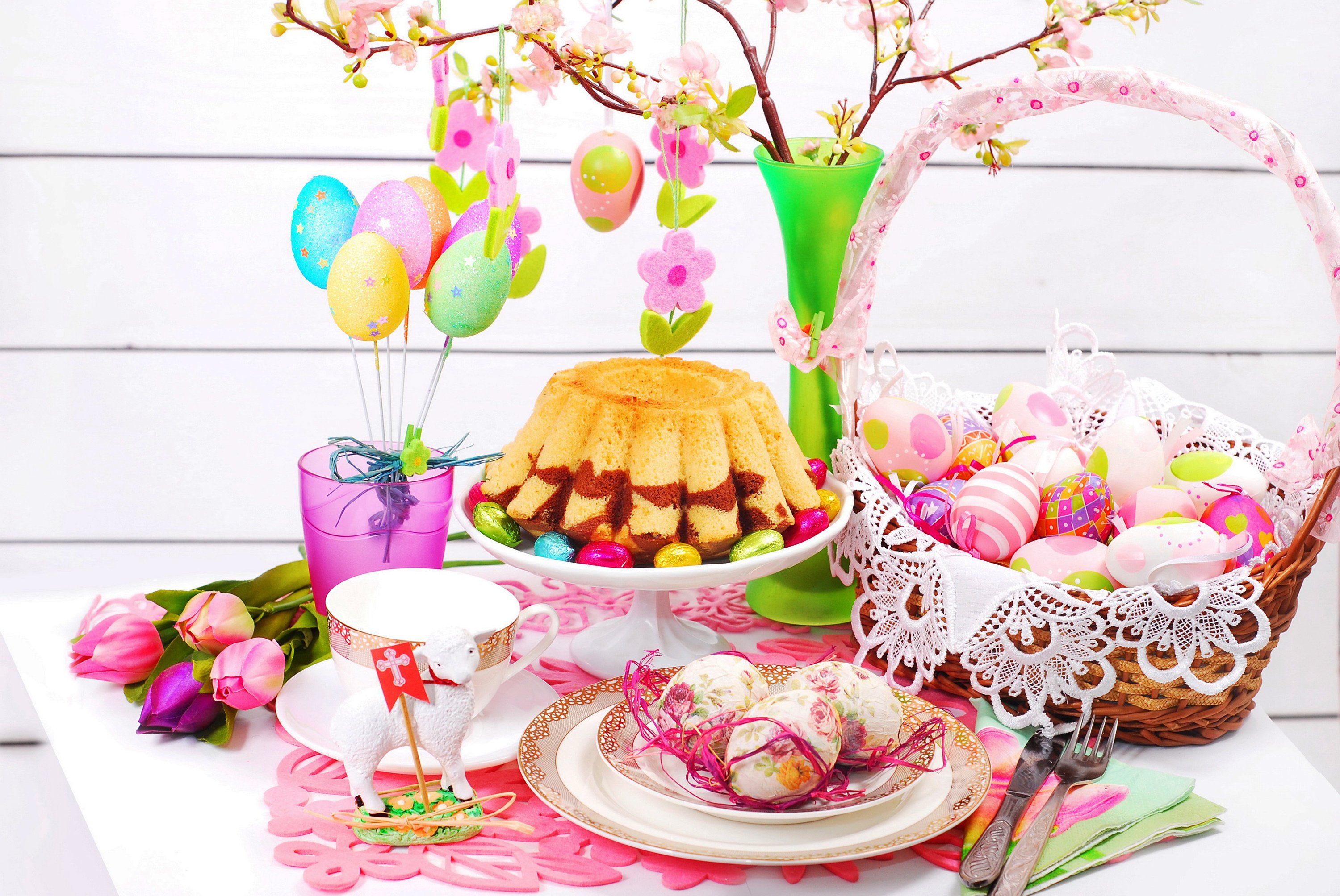 spring, Eggs, Spring, Flowers, Eggs, Easter Wallpaper