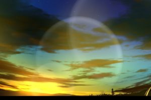 sunset, Video, Games, Clouds, Touhou, Lens, Flare, Skyscapes, Usami, Renko, Anime, Girls, Skies