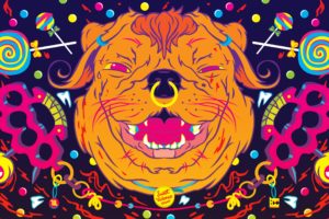 , Dogs, Psychedelic, Color, Art, Abstract