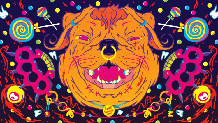 , Dogs, Psychedelic, Color, Art, Abstract HD Wallpaper Desktop Background