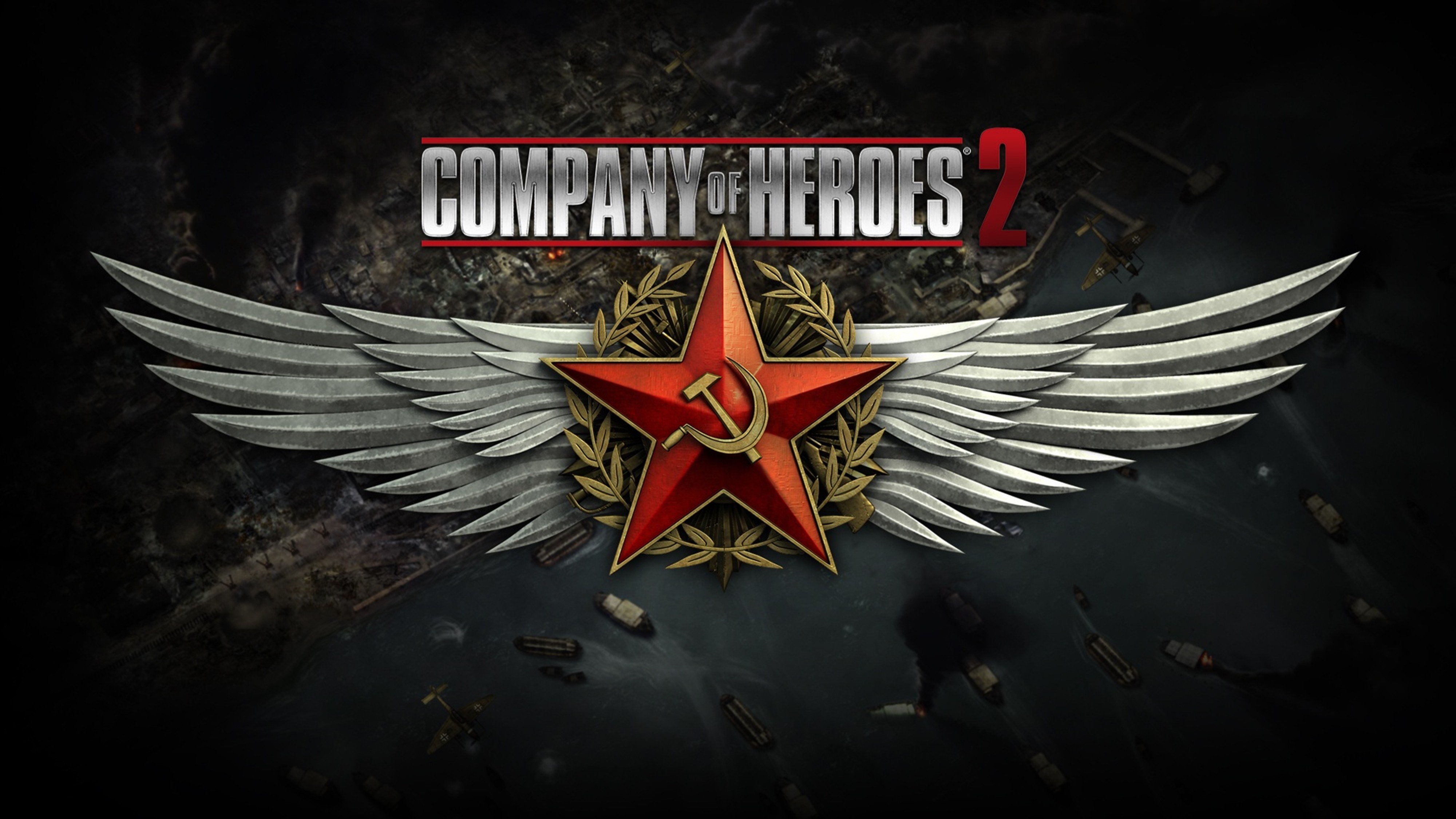 company of heroes 2, Game, Red, Star, 4000x2250 Wallpaper